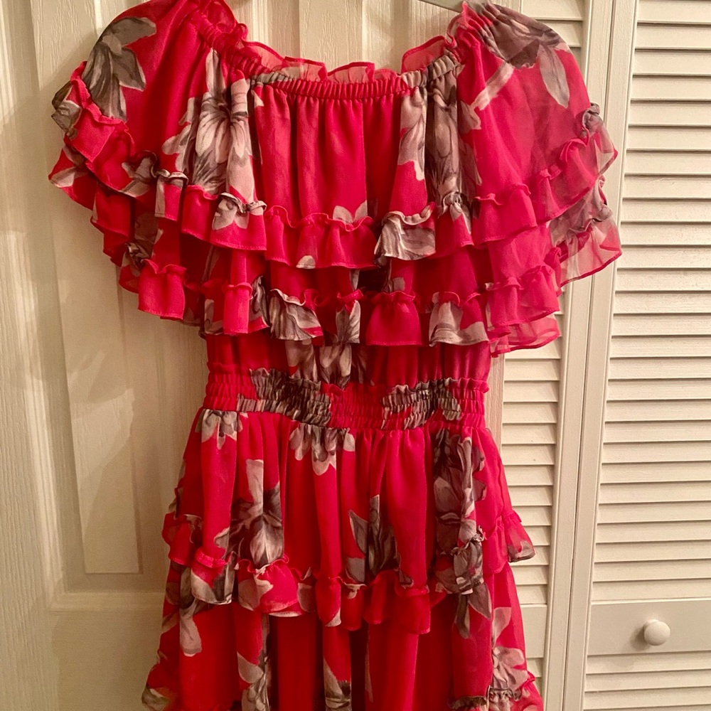 MISA Los Angeles Kailey Off-Shoulder Ruffle Mini Dress